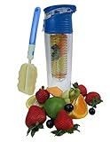 Infusion Water Bottle with FlipTop Lid, Spout and Carry Handle. Extra Cleaning Brush.