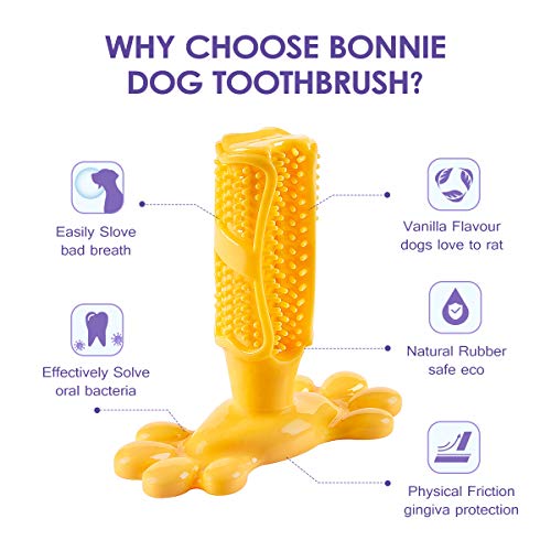 VOVO Chew Toy Pet Toothbrush - Teeth Cleaning Toy for Dogs - Oral Care Brushing Stick - 360° Soft Bristles - 100% Safe Food Grade Material - Healthy Mouth & Gums - Practical Holding Base - Thumbnail 2
