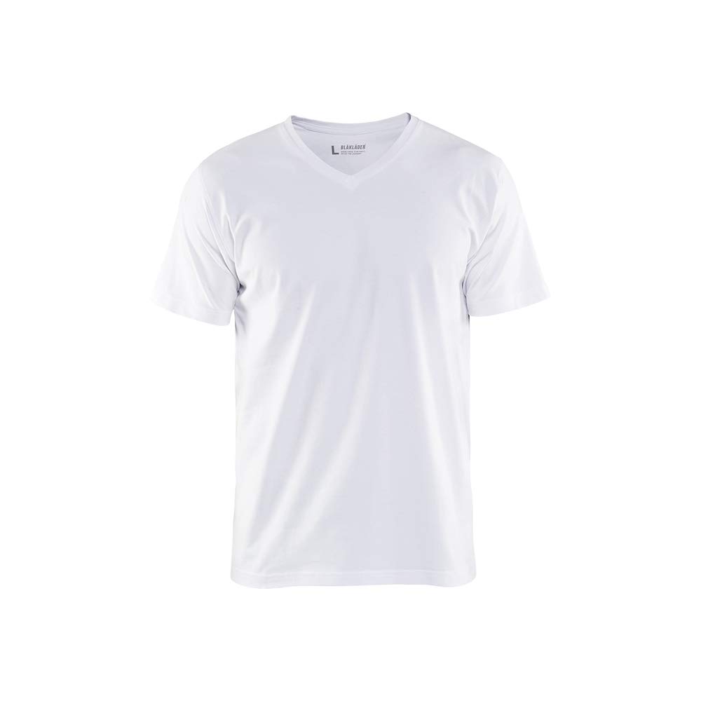 Blaklader 336010291000XXL V-Neck T-Shirt, White, XXL