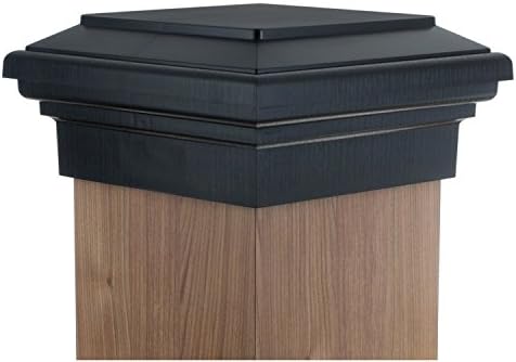 8x8 Post Cap (8.0") │ Black Flat Newell Top for Fences, Decks and Mailboxes, by Atlanta Post Caps