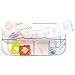 mDesign Plastic Portable Nursery Storage Organizer Caddy Tote - Divided Basket Bin with Handle - Holds Bottles, Spoons, Bibs, Pacifiers, Diapers, Wipes, Baby Lotion - Lumiere Collection - Clear