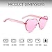 GIFIORE Heart Sunglasses for Women Cute Rimless Heart Shaped Sun Glasses Candy Color Shades (Pink)