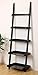 eHemco Modern 5 Tier Leaning Wall Ladder Bookshelf Organizer, Storage Rack, 70 Inches, Black