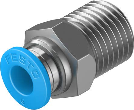 Festo 130677 QS-1/4-6-100 Push-In Fitting, 4mm, Pack of 100