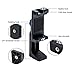 Cell Phone Tripod Mount Adapter Smartphone Tripod Holder Clip Clamp with LED Light & Microphone Shoe Mount and Bubble Level for Cell Phone Smartphone Used on Tripod Monopod and More