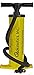 Isokinetics Inc. Brand Exercise Ball Air Pump - Yellow - Heavy Duty - Pumps on Up and Down Strokes - Multiple Nozzles to Work on All Inflatables