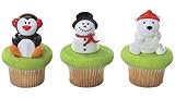 Christmas Party Holiday Friends Cupcake Rings Cake Toppers Favors 12 by DecoPac