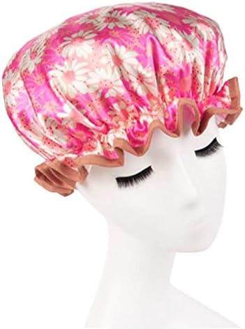 dolly2u Elegant Double Layer Waterproof Elastic Shower Cap Bath Spa Caps - 10