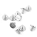 Yunpo Button Studs Rivets O-Ring Head Button Stud Screwback with Screw for DIY Art Leather Craft Belt Purse Handbag(25Pcs/Silver)