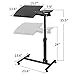 HomGarden Portable Height Adjustable 360° Swivel Laptop Notebook Desk Table Stand Holder Home Office PC Computer Mobile Laptop w/Wheels, Blackthumb 4