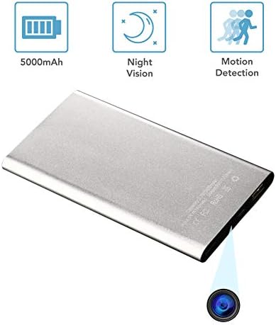 Power Bank Camera, MNHOME Hidden Camera 5000mAh Portable Power Bank Camera with Motion Detection,Night Vision,Nanny Camera for Baby/Pet Monitoring/Office, Real Mobile Charger