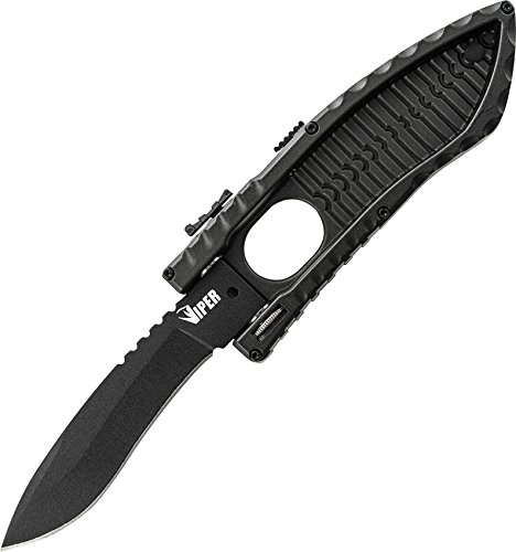 Schrade SCHSA2DB Viper Assisted Side-Opening Drop-Point Folding Knife, 3-Inch, Black