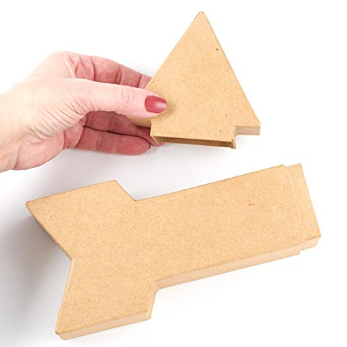 Factory Direct Craft Small Unfinished Paper Mache Arrow Boxes - 4 Boxes