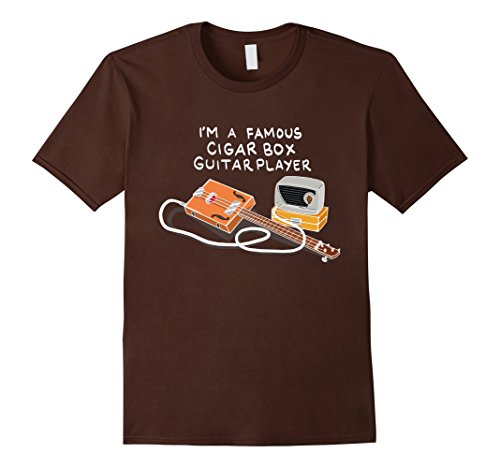 Mens I Am A Famous Cigar Box Guitar Player T-Shirt white Large Brown