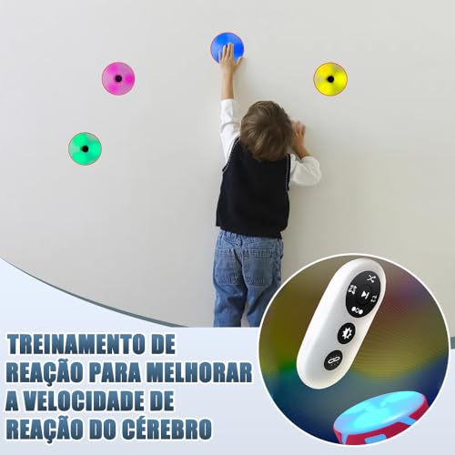 Luz de Treinamento de Reação, Luzes de Agilidade de Reação, 4 Luzes + 1 Controle Remoto, Dois Modos, com Bolsa de Armazenamento, Pode Ser Usado com Cones de Treinamento Funcional