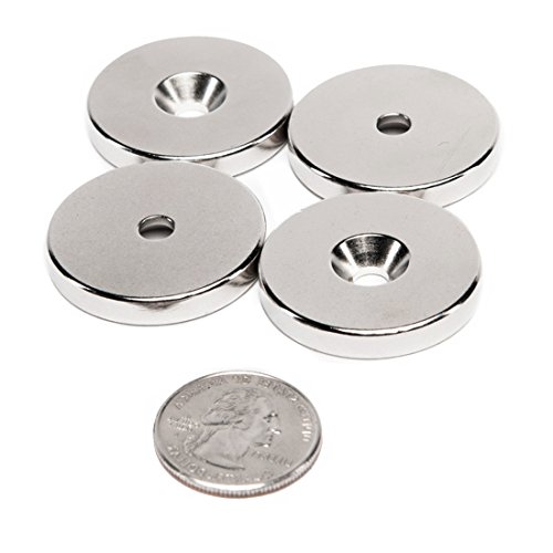 VNDUEEY Strong 1.26"D x 0.2"H Neodymium Disc Countersunk Hole