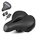 Fanzbike Soft Cushion Bike Seats for Women and Men - Comfortable Replacement Bicycle Saddles - Anatomic Relief Padding Wide Seat - Night Riding and Moutain Outdoor Cycling (Black)