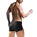 Mens Swim Briefs Swimming Trunks with Zipper Pocket Swimwear Beach Shorts Boxer Full Black