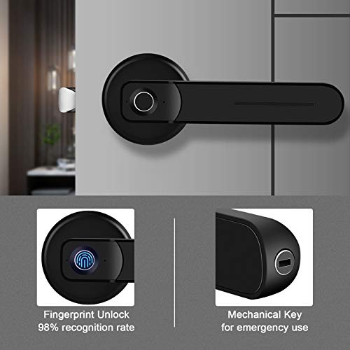 KPP Fingerprint Door Lock, Smart Lock Biometric Keyless Entry Door Knobs for Bedroom Door Lock, Apartment and Office… - Image 3
