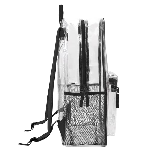 Trail maker Clear Backpack Heavy Duty with Padded Straps, Side Pockets for Kids, Boys, Girls, School, Stadium Approved Events