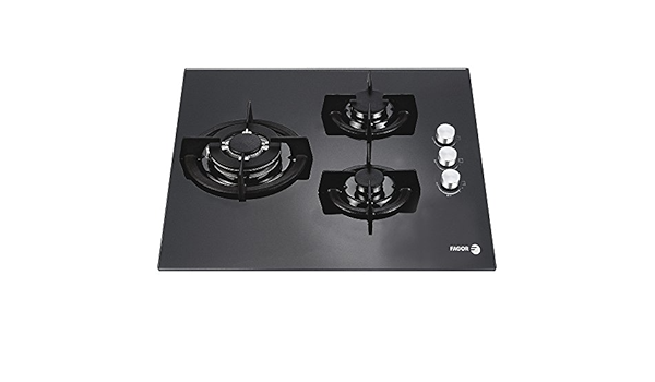 Fagor 7CFI-3GLSTA - Placa crystal gas 60cm vidrio negro ...
