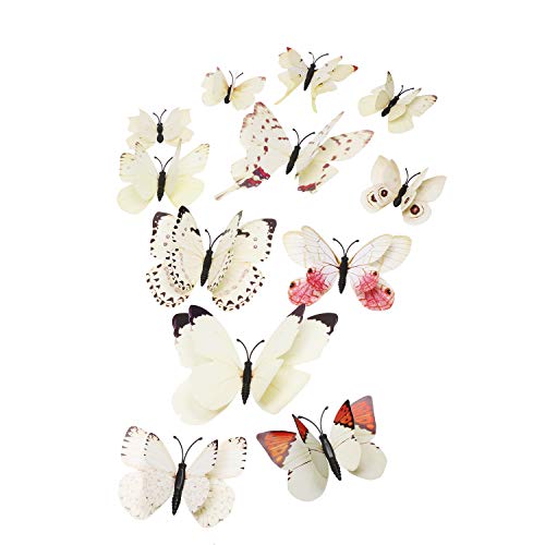 Download Tupalizy 12pcs Vibrant Double Wings 3d Butterfly Wall Stickers Decals Diy Art Crafts Decorations For Windows Refrigerator Kids Girls Baby Bedroom Classroom Bathroom Home Office Birthday Party Beige Pricepulse