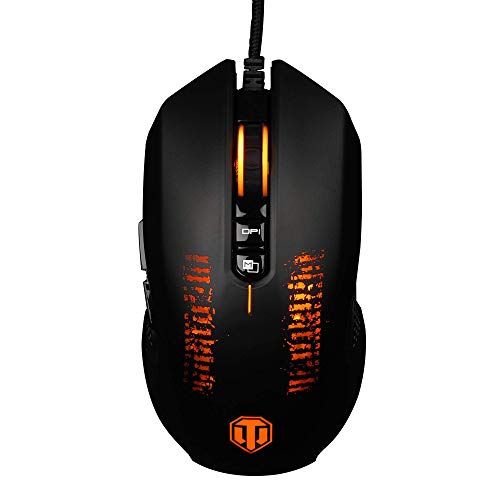 KONIX World of Tanks M-30 USB PC Wired up to 3200 DPI Shooter Gaming Mouse – Black/Orange
