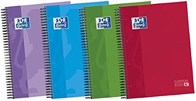 Classic - Pack de 5 cuadernos en doble espiral de tapa extradura, A4+