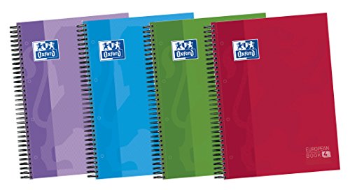 Classic - Pack de 5 cuadernos en doble espiral de tapa extradura, A4+