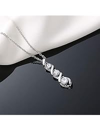 Ascona 14k Gold Plated Cubic Zirconia Necklace for Women Girl, 3 Stone Twist Infinity Pendant Profession Jewelry, 18+2" Extender