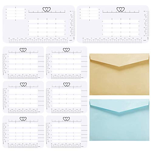 10 Pieces Envelope Addressing Guide Stencil Templates for Envelopes, Sewing with 2 Colors Thank You Cards