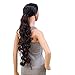 SWACC 24-Inch Long Messy Curls Claw Clip Ponytail Extensions Synthetic Clip in Drawstring Curly Ponytail Hairpiece Jaw Clip Hair Extensions (Dark Brown-4#)thumb 1