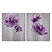 Décor 5 Flourish Wall Art-2 Pieces Printed Diamond Accent Cavas Set Modern Water Color Floral Design Multi Panel Living Room Decoration, 20