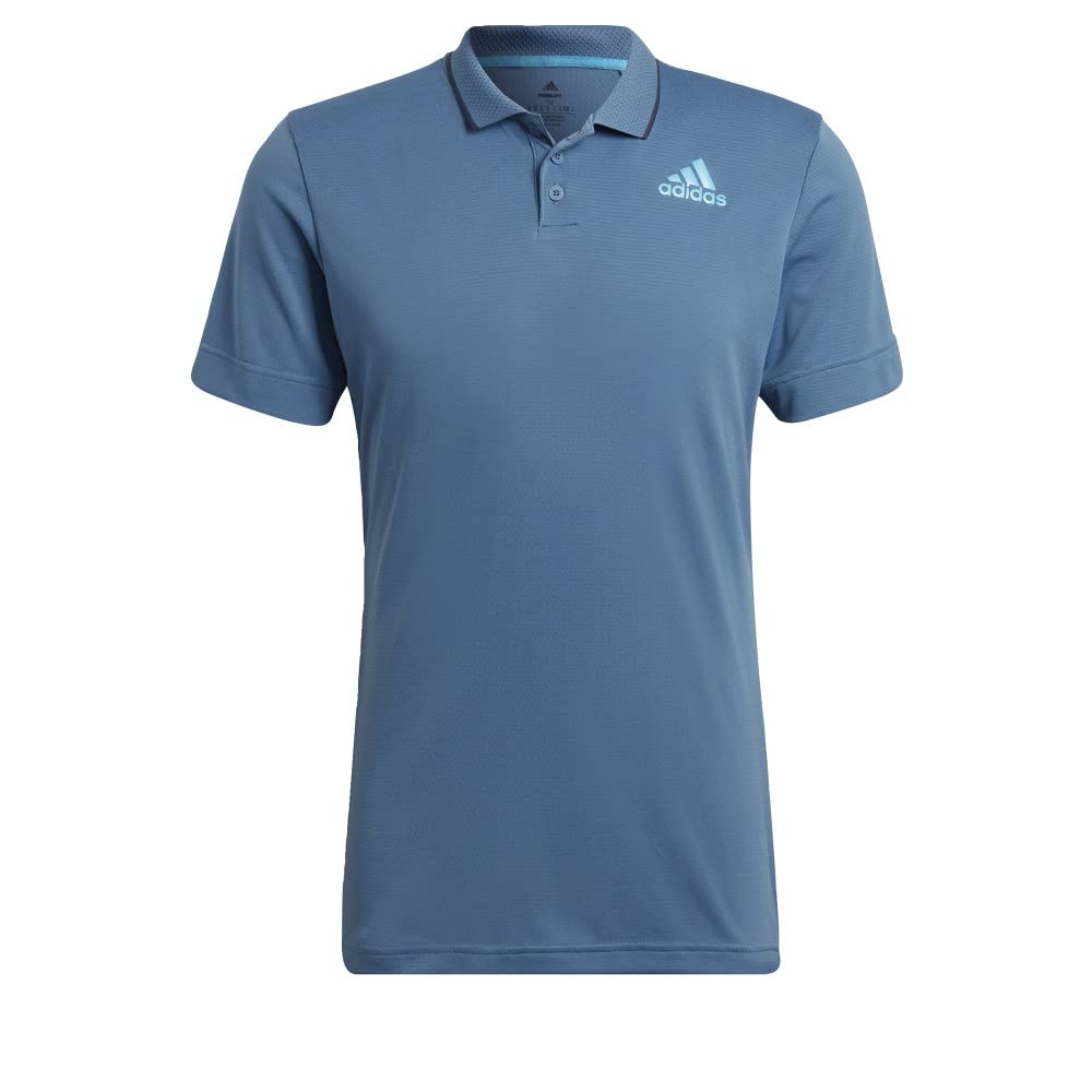 Photo 1 of adidas Men's Tennis Freelift Polo Shirt, Altered Blue, Medium