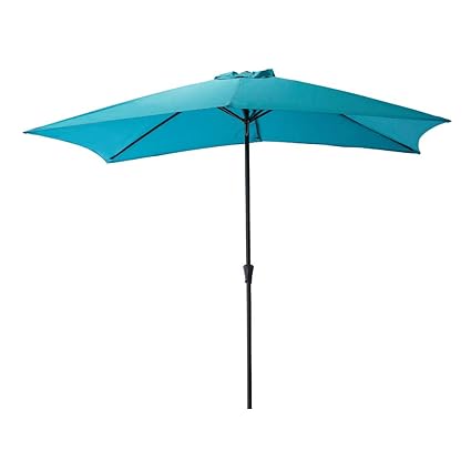 C Hopetree Rectangle Outdoor Patio Market Umbrella For Rectangular Outside Table Or Poolside 6 6 X 10 With Crank Aqua Blue Amazon In Garden Outdoors