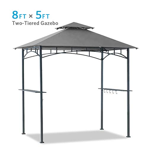 Coastshade 5’x8′ Grill Gazebo Canopy Tent, Polyester Double Teir Soft Top Cover with ...