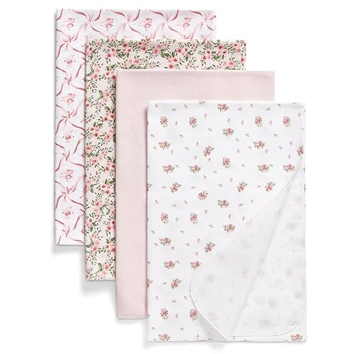 Delta Children 100% Cotton Flannel Baby Receiving Blankets for Girls and Boys –…
