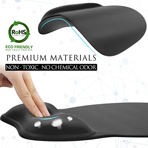 MROCO Ergonomic Mouse Pad with Gel Wrist Support, Comfortable Mousepad with Smooth Wrist Rest
