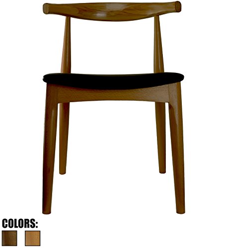 2xhome - Walnut Solid Real Wood PU Leather Cushion Seat Elbow Chair Dining Armless No Arm Side Chair Hans Wegner Style