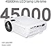 Video Projector,720P Mini Movie Projector 3600 Lumen Video Projector Support 1080P Display for Home Theater Entertainment, Compatible with HDMI, SD, AV, VGA, USBthumb 1