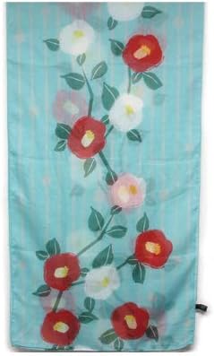 Amazon 椿 和柄ストール 椿 薄水色 ストール椿 春夏ストール ストール 通販