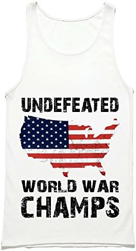 Undefeated Back To Back World War Champs Tank Top - American Patriotic USA ShirtWhite Small Tank Top