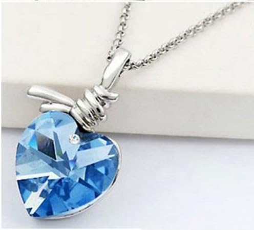 Western Jewelry 18" Chain Sky Blue Crystal Pendant Necklace 2" Extender