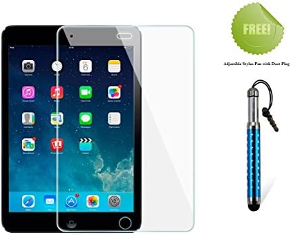 iPad Mini 2 and 3 Tempered Glass Screen Protector by McLoj with Retina Display and Shatter Proof Matt Finish (With Stylus Pen)