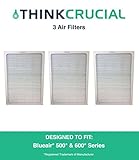 Set of 3 Deluxe 500/600 Series Blueair Air Purifier Filters with Built-In Odor Neutralizing Particle Pre-Filter; Fits Blueair 501, 503, 550E, 601, 603, 650E models and ALL Blueair 500 & 600 Series Air Purifiers; Designed & Engineered by Crucial Air