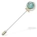 Q&Q Fashion Men Gold Earth Globe Planet Faux Turquoise Lapel Stick Pin Tie Hat Scarf Brooch
