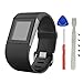 BeneStellar Fitbit Surge Band, Newest TPU Bracelet Strap Small&Large Replacement Band for Fitbit Surge Watch Fitness Tracker WatchBand Wristband Accessories (Black, Small(5.5