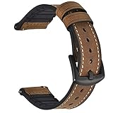 BEAFIRY 20mm 22mm Quick Release Watch Band Sports Leather Silicone Hybrid Smart Watch Strap for Men Sweatproof Soft Watchband for Women 8 Colors