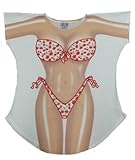 L.A. Imprints Cherries Bikini Body Cover-Up T-Shirt #42 Plus Size White (Regular Size, White)