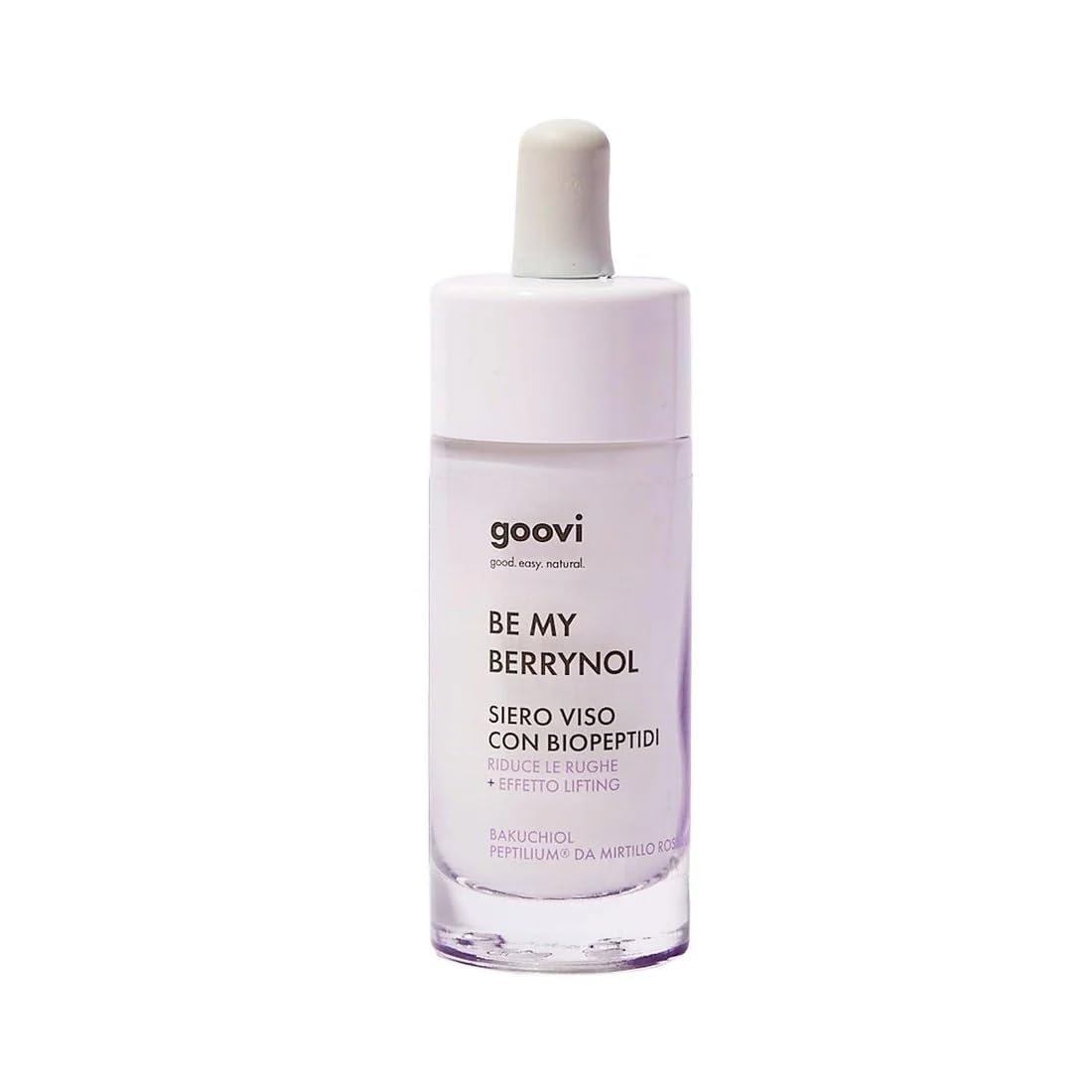 Goovi, Be My Berrynol Anti-Wrinkle Face Serum with Biopeptides, Hyaluronic Acid and Bakuchiol, Lifting Effect, Improves Skin Firmness and Appearance, Ingredients of Natural Origin, 30 ml